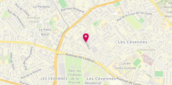 Plan de A.M.S.G 34, Bât E Résidence le Miradou 287 Rue Alco, 34080 Montpellier