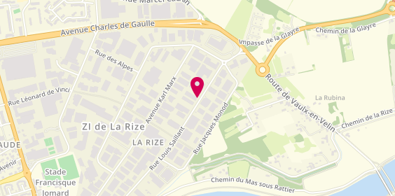 Plan de Koza Bat, 33 Rue Louis Saillant, 69120 Vaulx-en-Velin