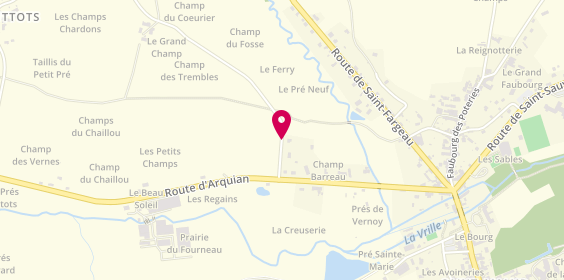 Plan de Kj Frères, 6 Route des Jourlins, 58310 Saint-Amand-en-Puisaye